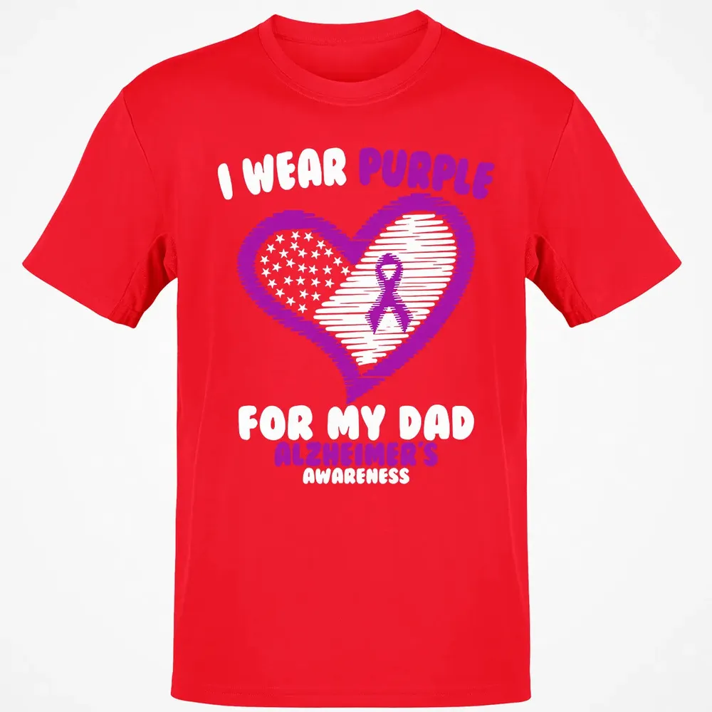 I Wear Purple For My Dad Alzheimer's Awareness Classic Unisex T-Shirt - 11
