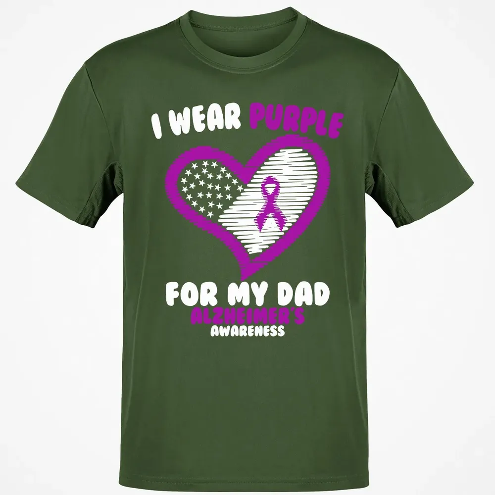 I Wear Purple For My Dad Alzheimer's Awareness Classic Unisex T-Shirt - 7