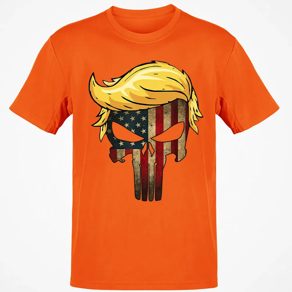 Trump Hair Skull    4th of july US Flag Trump Gift Classic Unisex T-Shirt - 9
