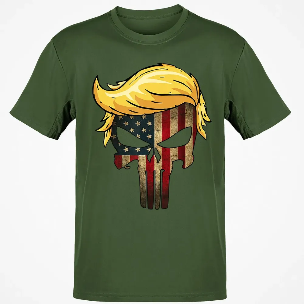Trump Hair Skull    4th of july US Flag Trump Gift Classic Unisex T-Shirt - 7