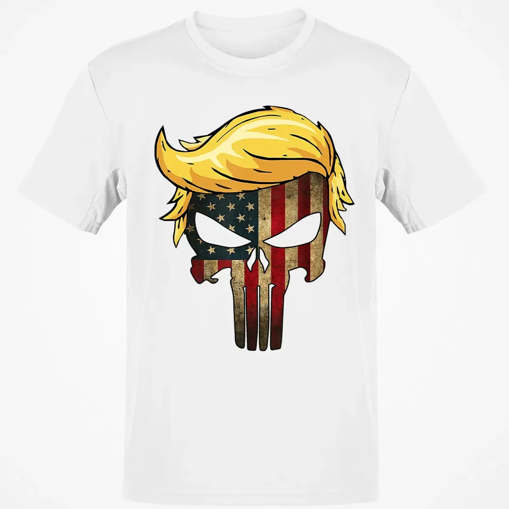 Trump Hair Skull    4th of july US Flag Trump Gift Classic Unisex T-Shirt - 13