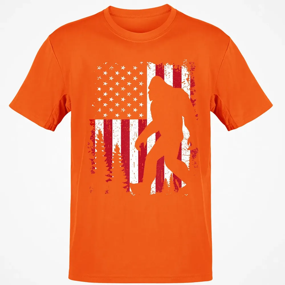 Bigfoot 4th of July American USA Flag Patriotic Kids Classic Unisex T-Shirt - 9