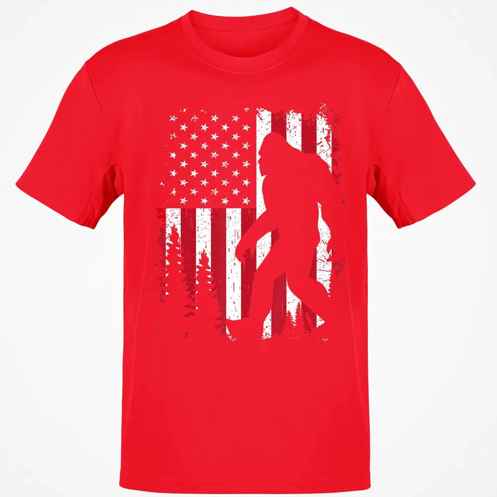 Bigfoot 4th of July American USA Flag Patriotic Kids Classic Unisex T-Shirt - 11