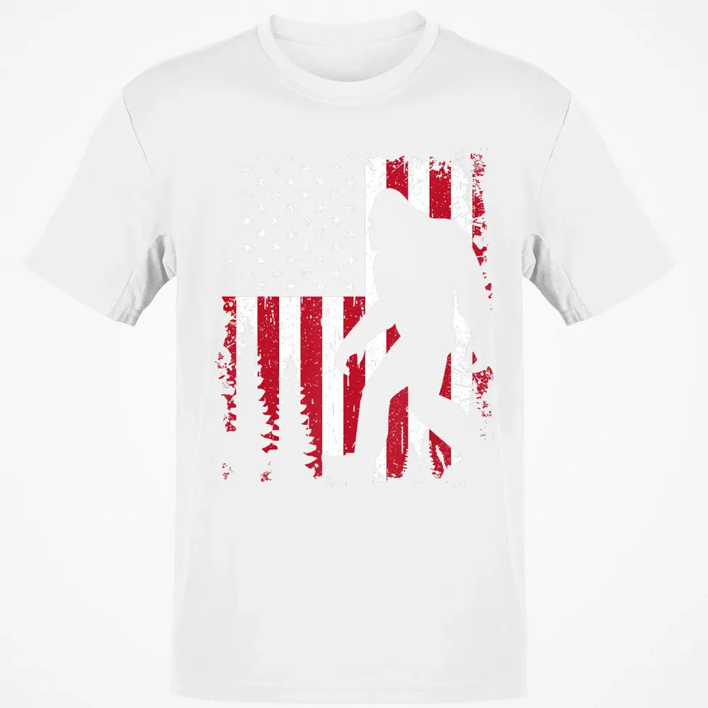 Bigfoot 4th of July American USA Flag Patriotic Kids Classic Unisex T-Shirt - 13