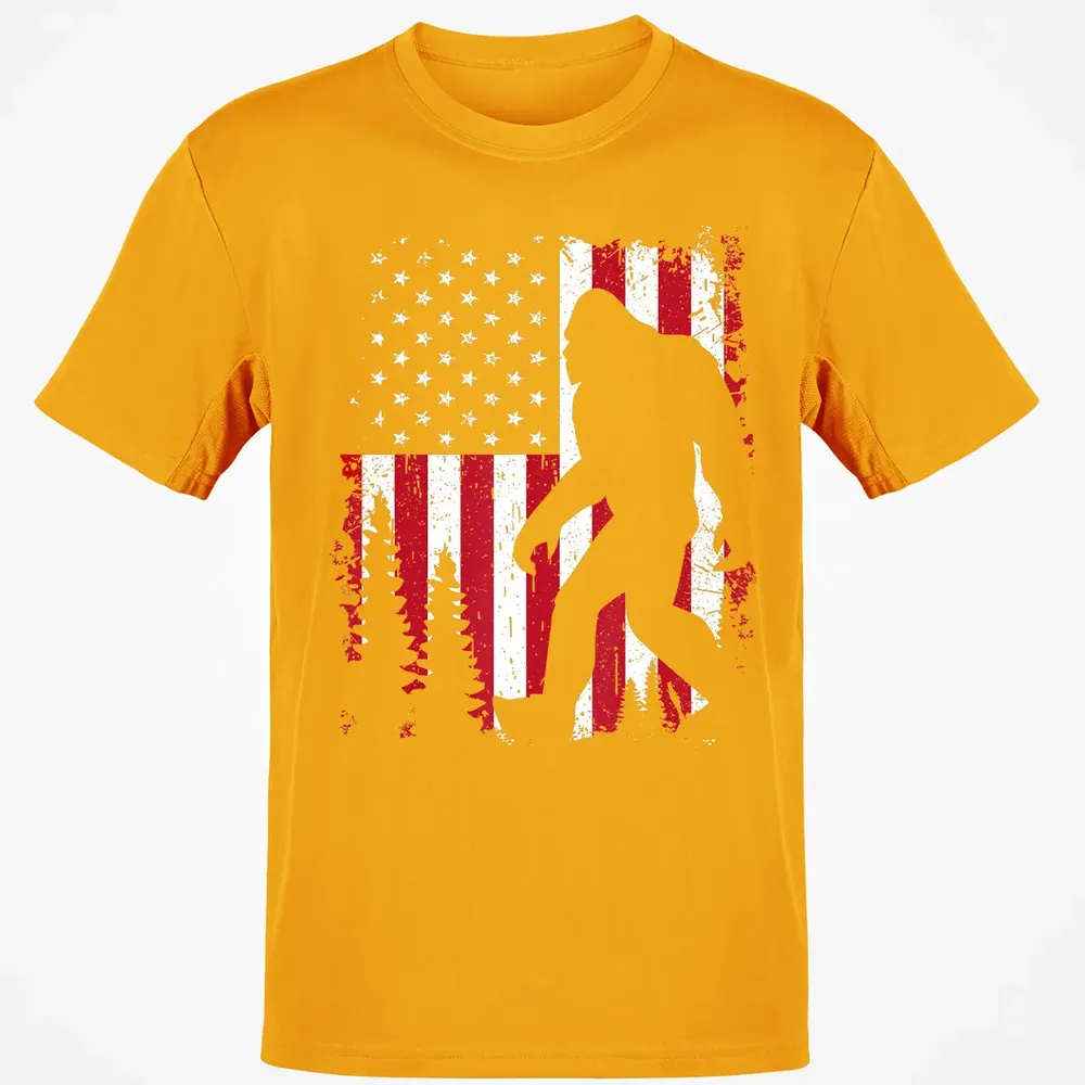 Bigfoot 4th of July American USA Flag Patriotic Kids Classic Unisex T-Shirt - 5