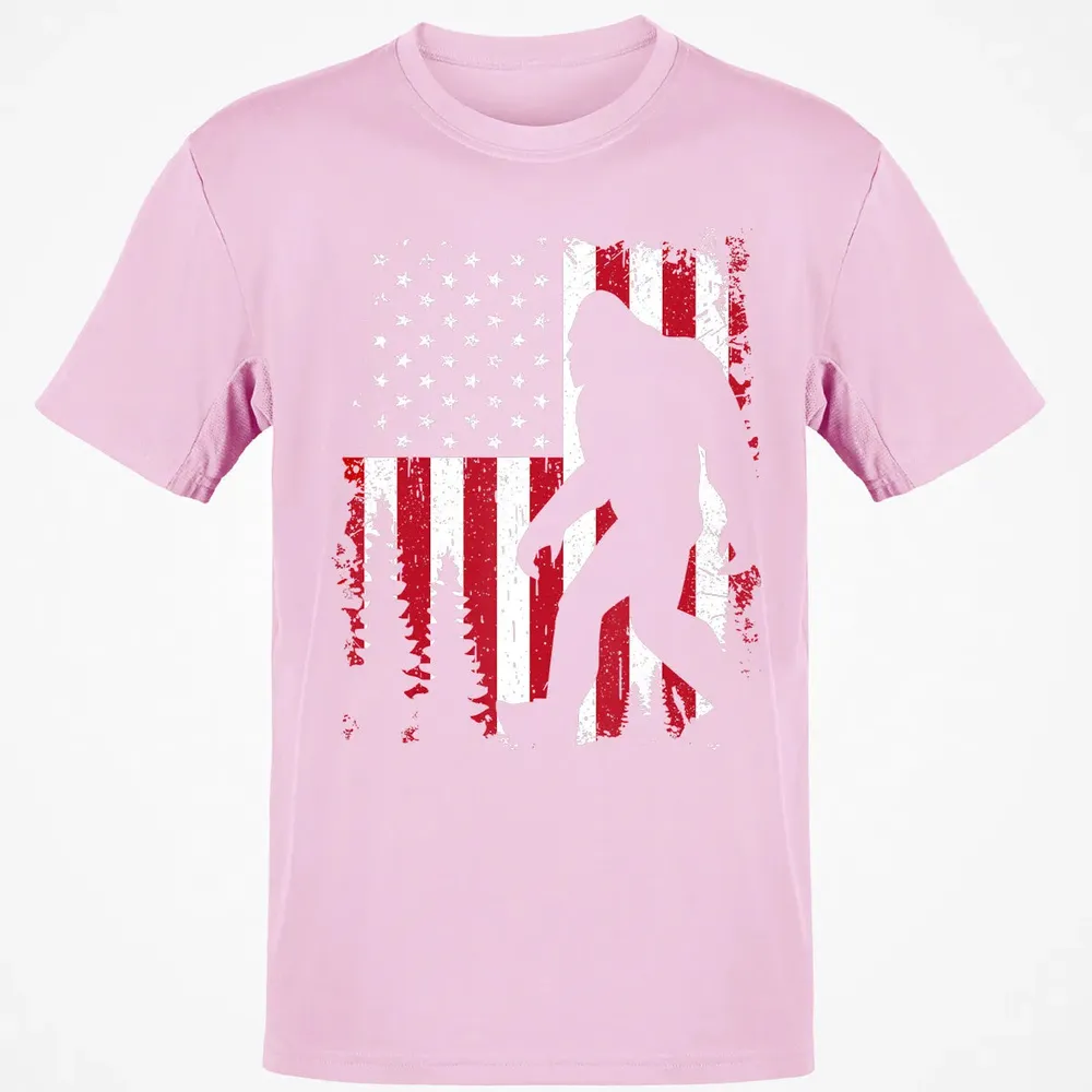 Bigfoot 4th of July American USA Flag Patriotic Kids Classic Unisex T-Shirt - 6