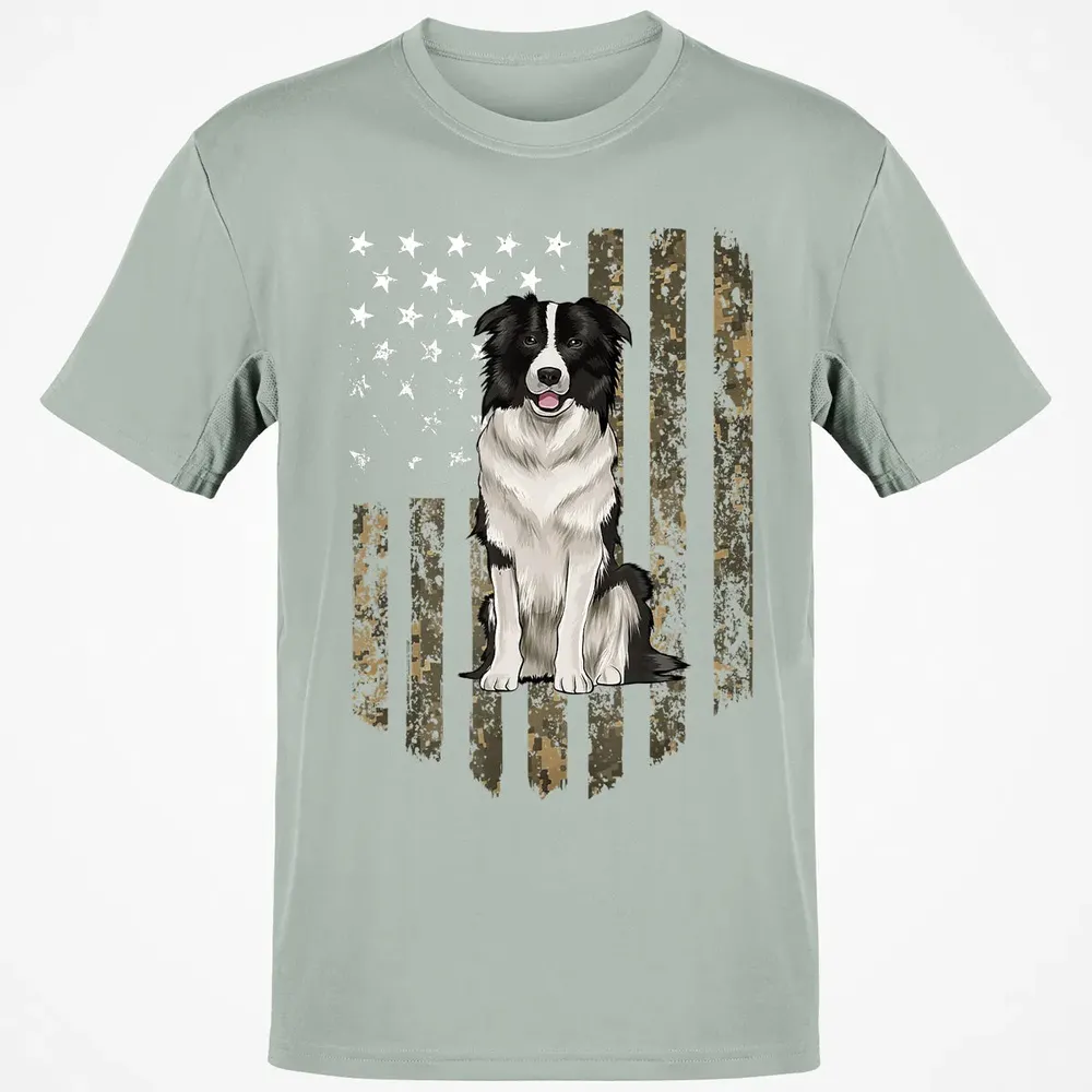 Camo American Flag Border Collie 4th Of July USA Classic Unisex T-Shirt - 3