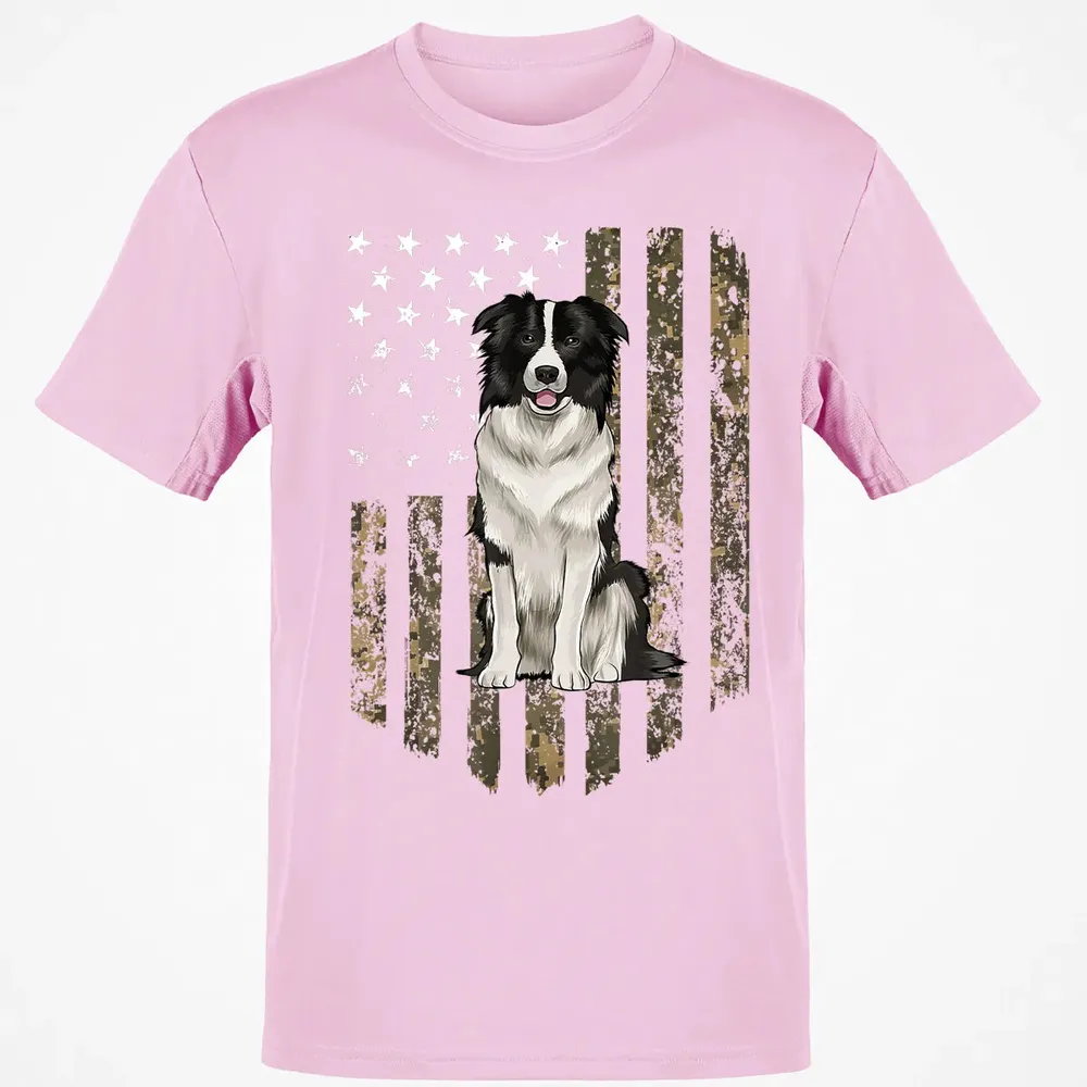 Camo American Flag Border Collie 4th Of July USA Classic Unisex T-Shirt - 6