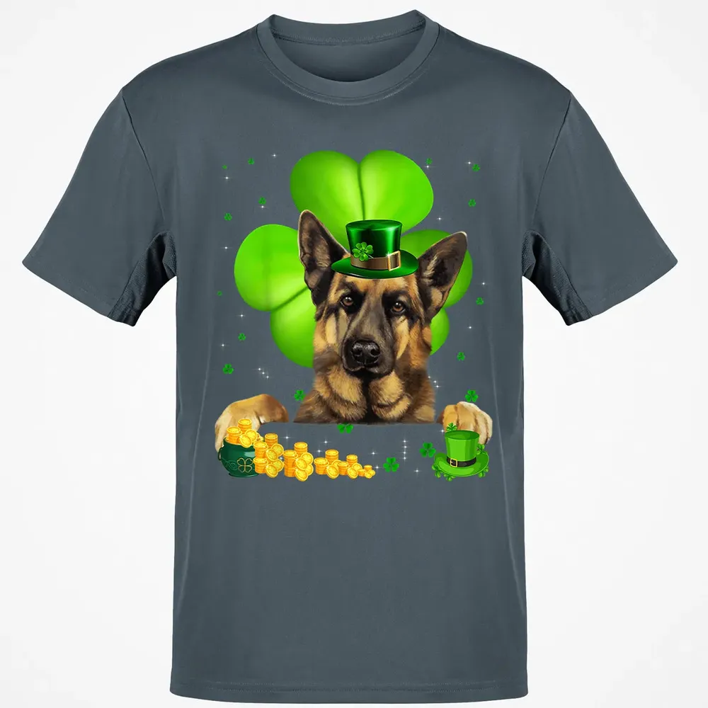 St Patrick's Day German Shepherd Shamrock Classic Unisex T-Shirt - 4