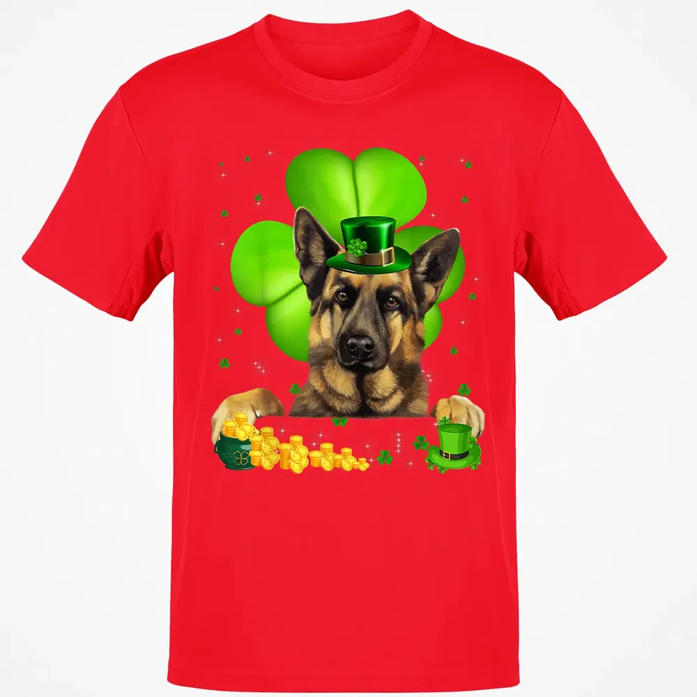 St Patrick's Day German Shepherd Shamrock Classic Unisex T-Shirt - 11