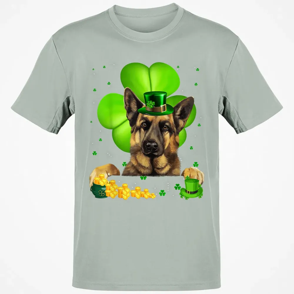 St Patrick's Day German Shepherd Shamrock Classic Unisex T-Shirt - 3