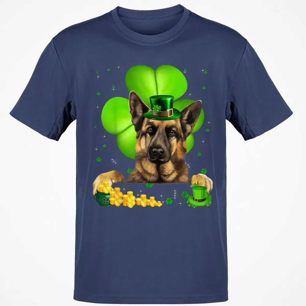 St Patrick's Day German Shepherd Shamrock Classic Unisex T-Shirt - 8