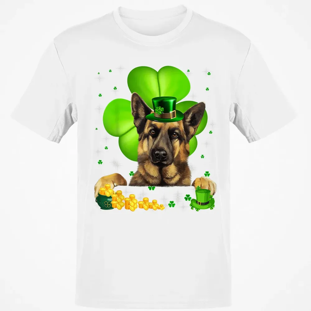 St Patrick's Day German Shepherd Shamrock Classic Unisex T-Shirt - 13