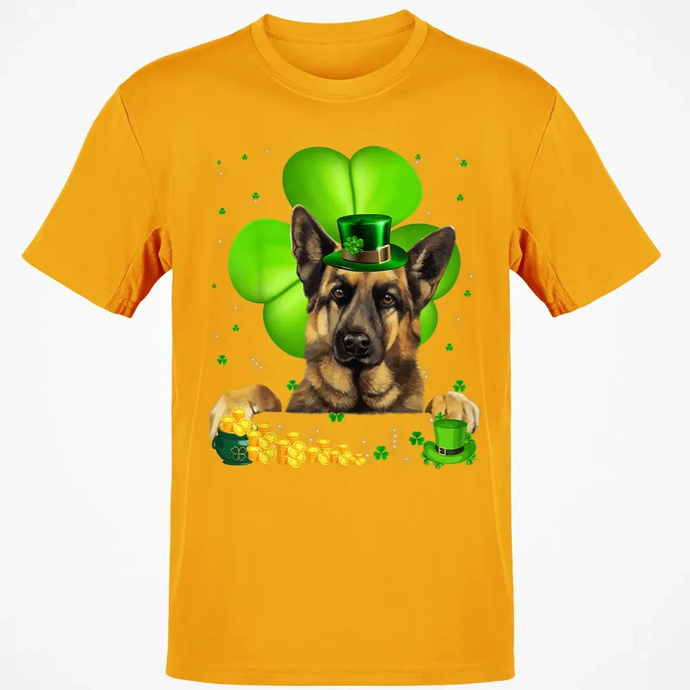 St Patrick's Day German Shepherd Shamrock Classic Unisex T-Shirt - 5