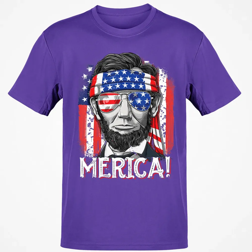 Lincoln 4th of July Boys Kids Men Merica American Flag Gifts Classic Unisex T-Shirt - 10