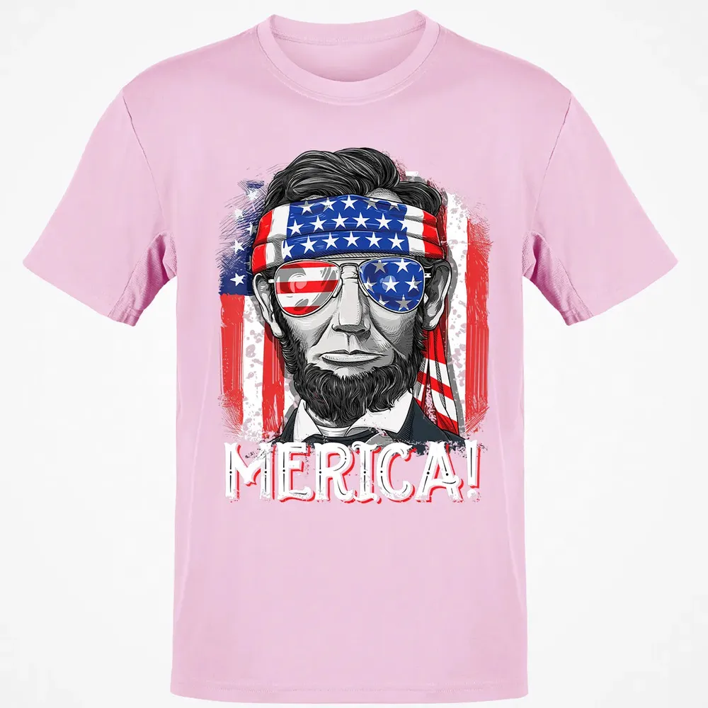 Lincoln 4th of July Boys Kids Men Merica American Flag Gifts Classic Unisex T-Shirt - 6