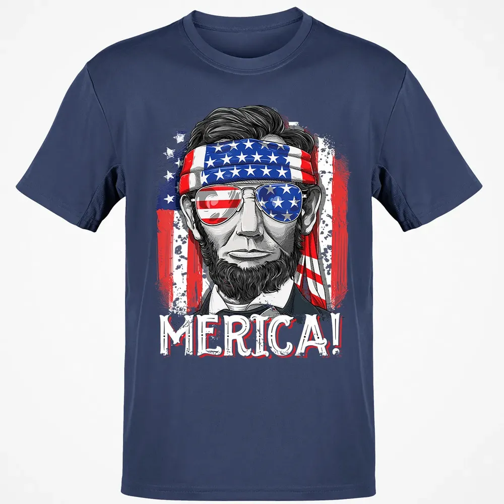 Lincoln 4th of July Boys Kids Men Merica American Flag Gifts Classic Unisex T-Shirt - 8
