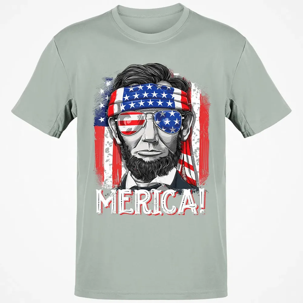 Lincoln 4th of July Boys Kids Men Merica American Flag Gifts Classic Unisex T-Shirt - 3