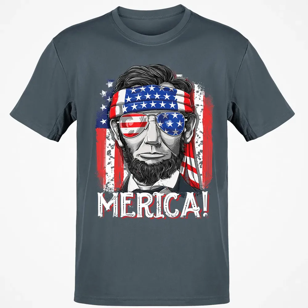 Lincoln 4th of July Boys Kids Men Merica American Flag Gifts Classic Unisex T-Shirt - 4