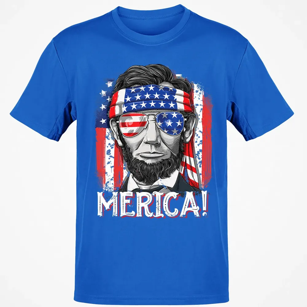 Lincoln 4th of July Boys Kids Men Merica American Flag Gifts Classic Unisex T-Shirt - 12