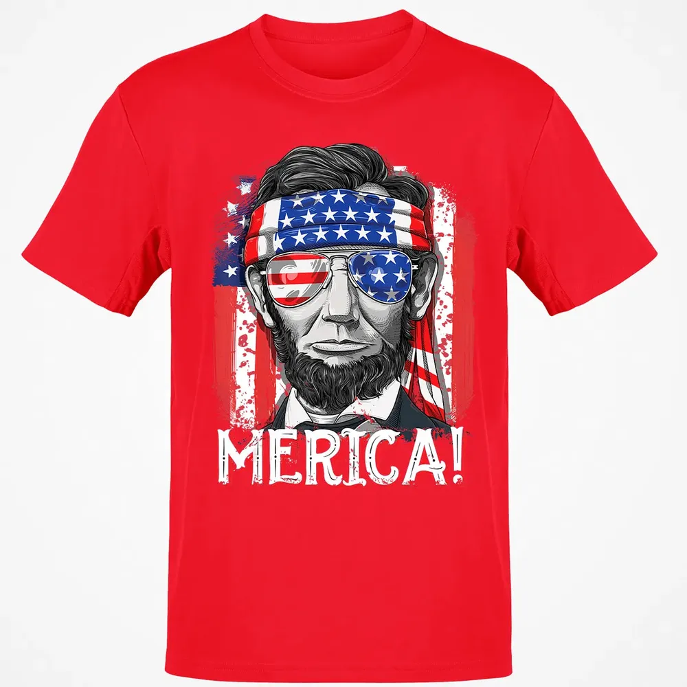 Lincoln 4th of July Boys Kids Men Merica American Flag Gifts Classic Unisex T-Shirt - 11