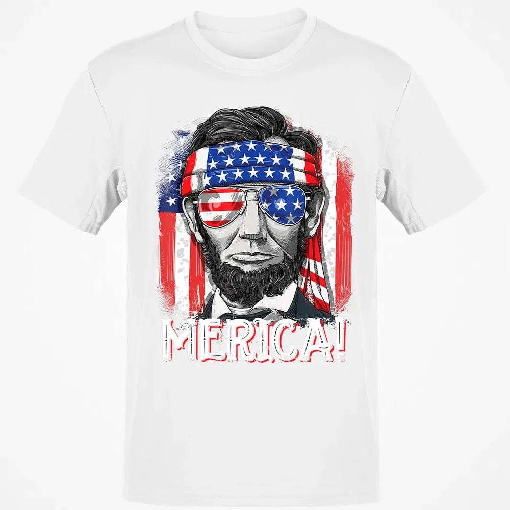 Lincoln 4th of July Boys Kids Men Merica American Flag Gifts Classic Unisex T-Shirt - 13