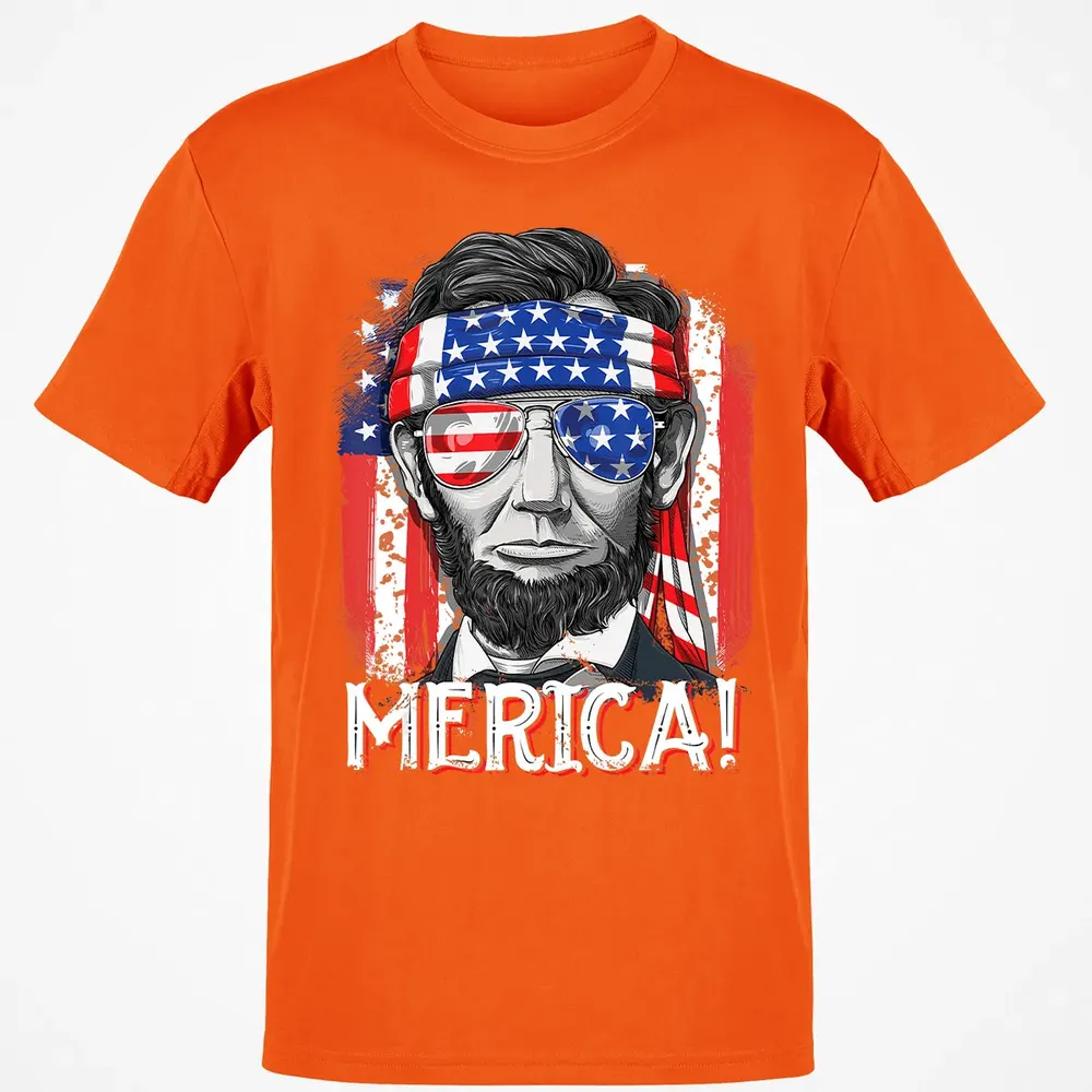 Lincoln 4th of July Boys Kids Men Merica American Flag Gifts Classic Unisex T-Shirt - 9