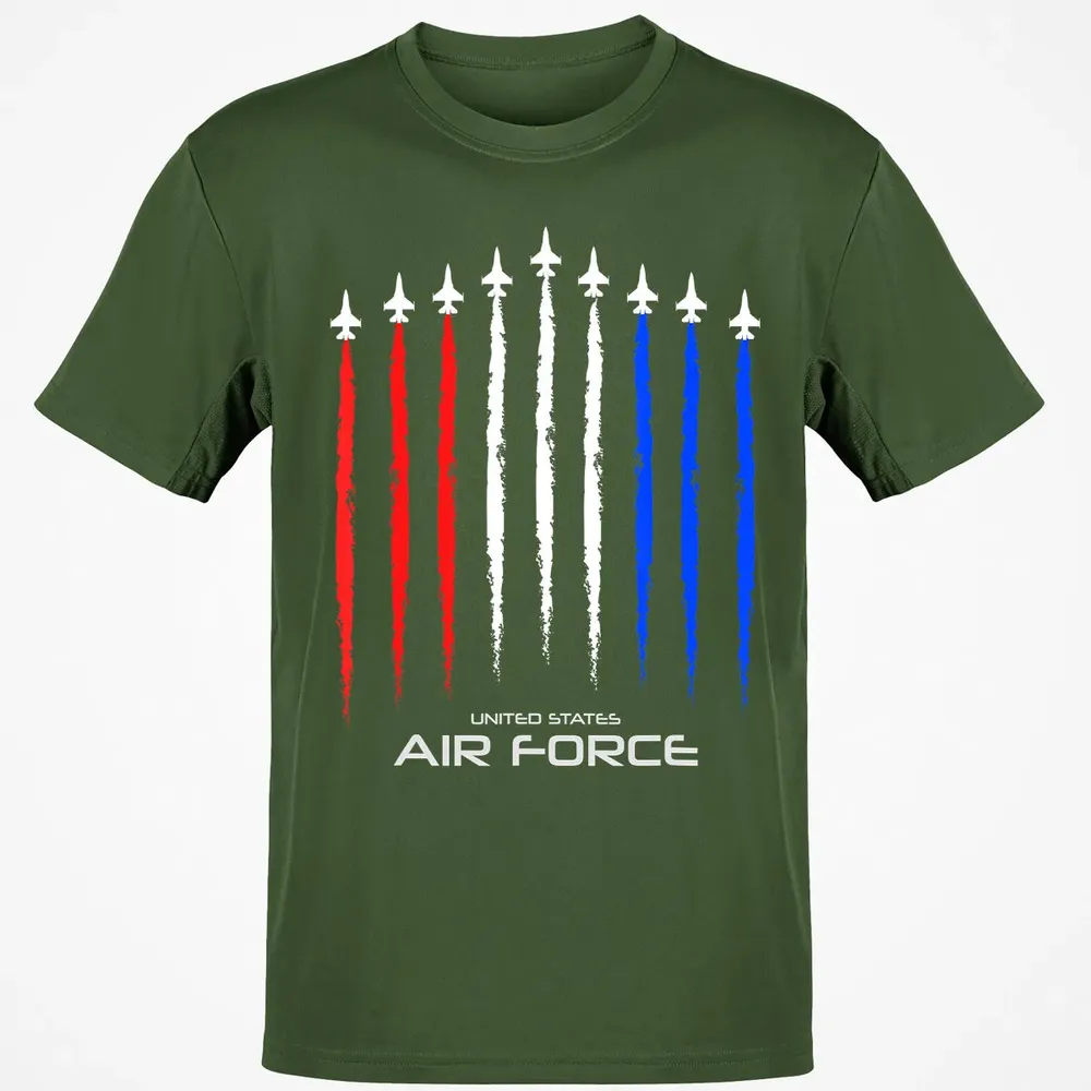 Air Force US Veterans 4th of July    American Flag Classic Unisex T-Shirt - 7