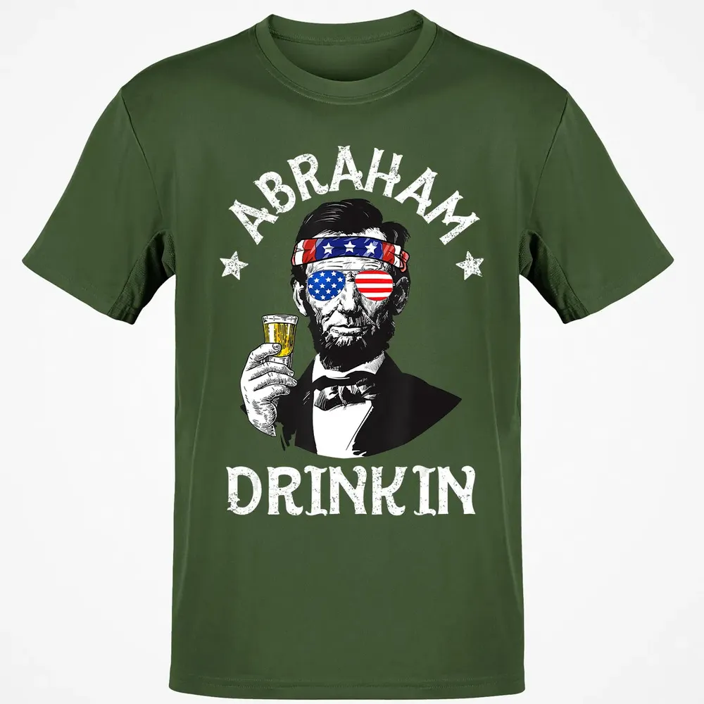 Abraham Drinkin 4th of July  Abe Lincoln Men Women Gift Classic Unisex T-Shirt - 7