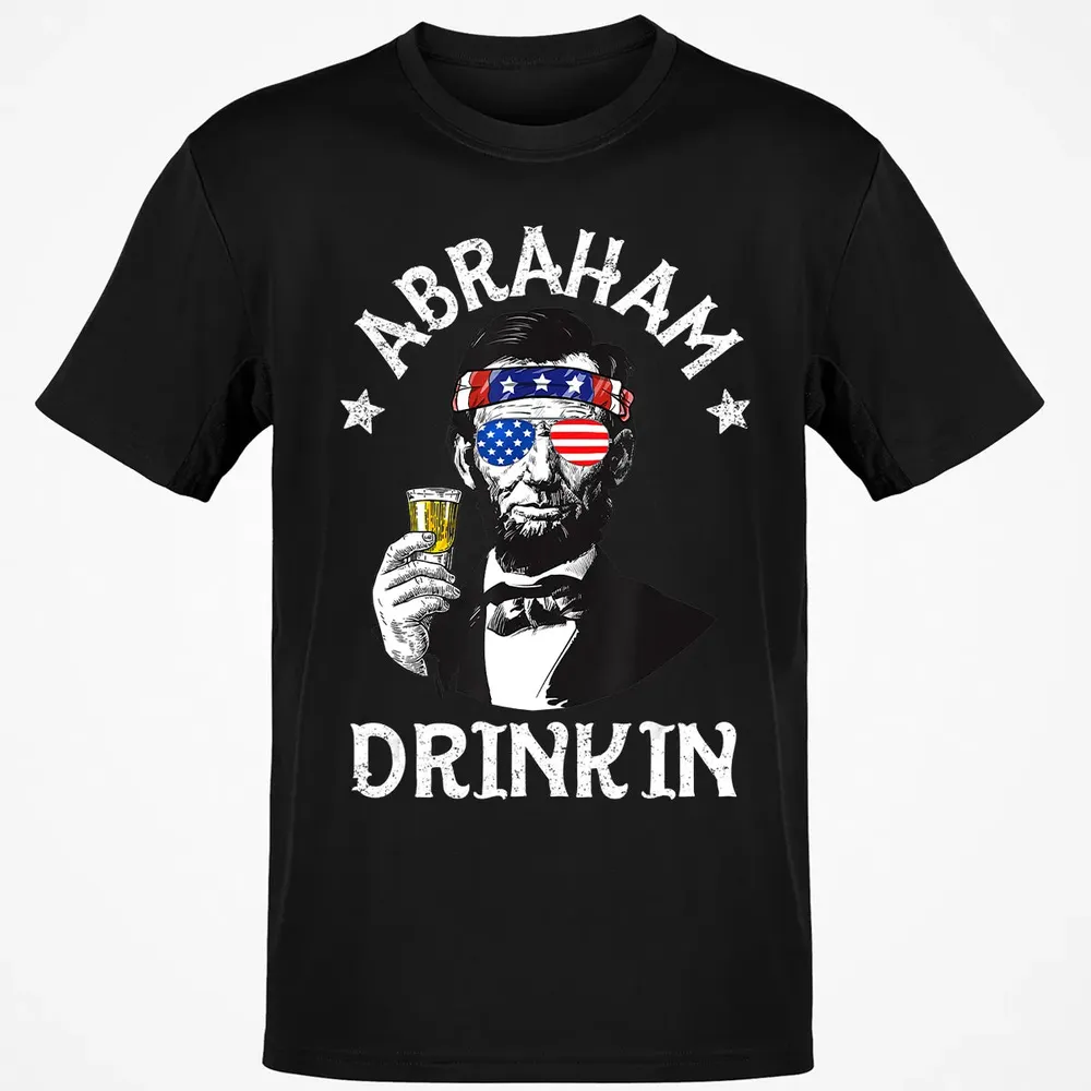 Abraham Drinkin 4th of July  Abe Lincoln Men Women Gift Classic Unisex T-Shirt - 2