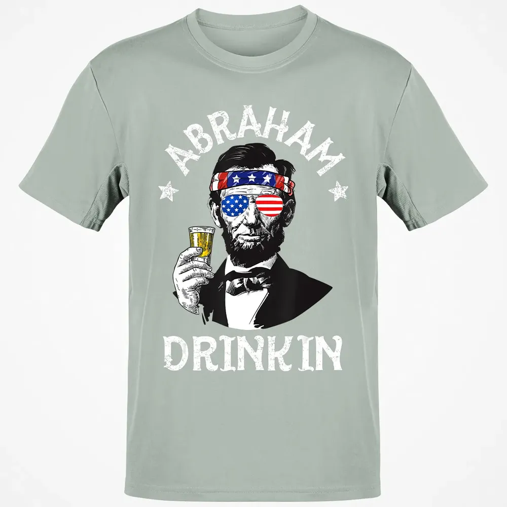 Abraham Drinkin 4th of July  Abe Lincoln Men Women Gift Classic Unisex T-Shirt - 3