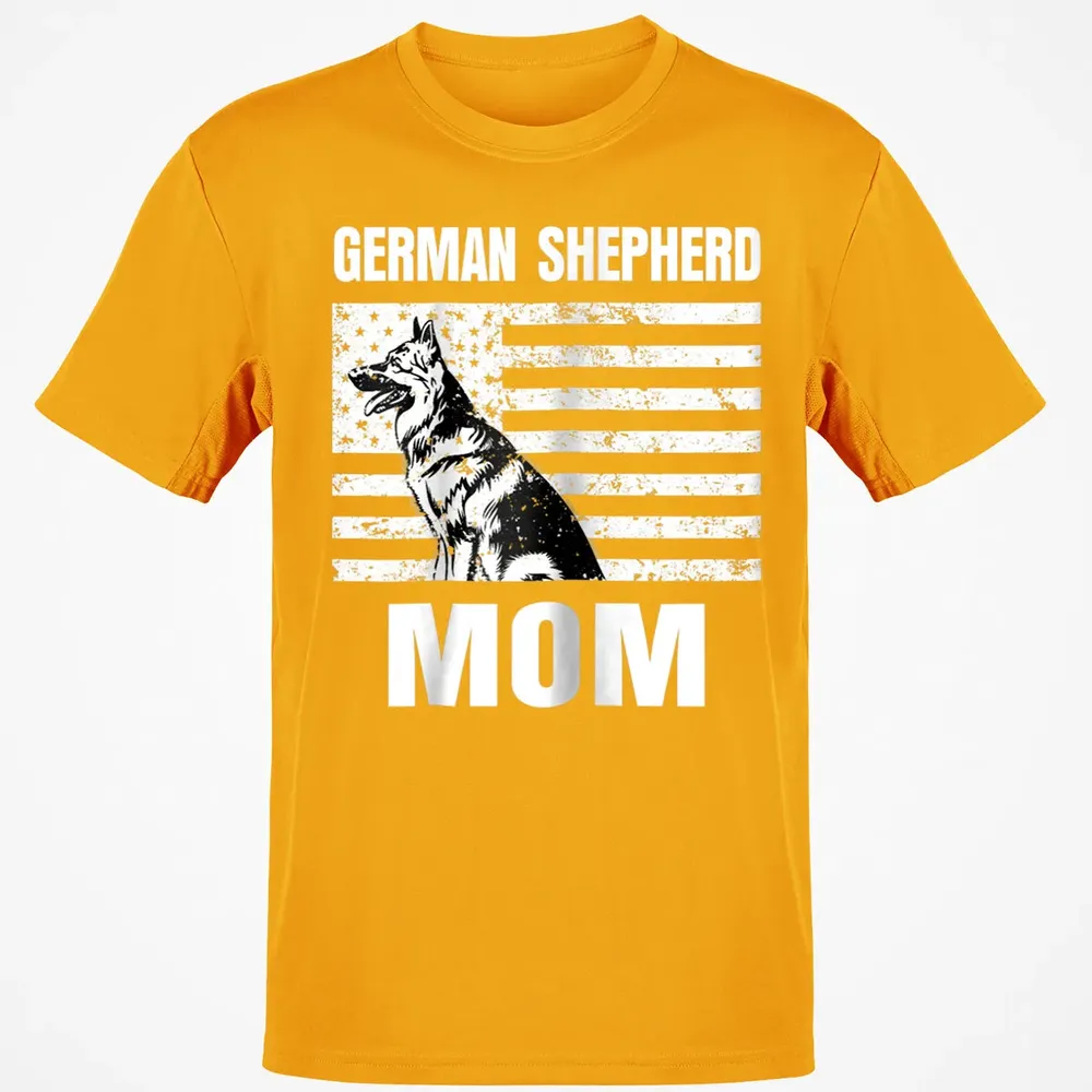 Womens Proud German Shepherd Mom GSD US Flag Classic Unisex T-Shirt - 5
