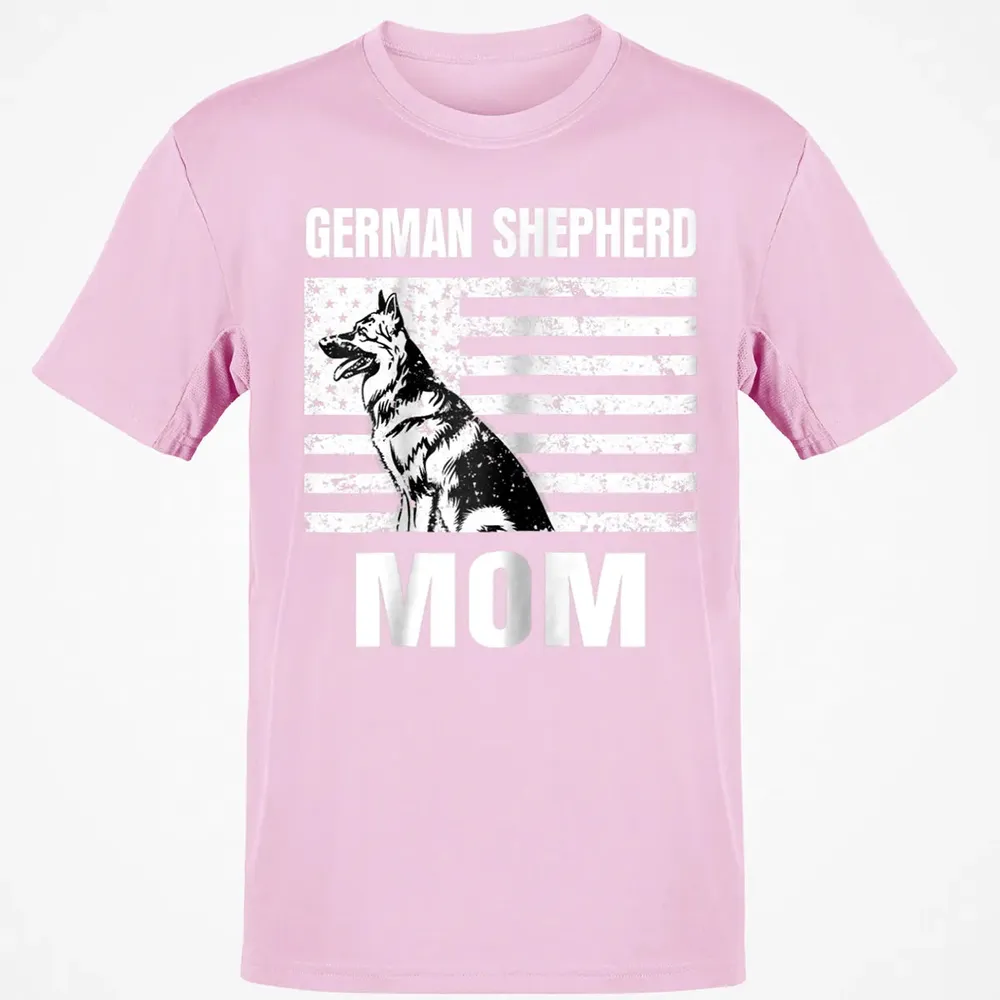 Womens Proud German Shepherd Mom GSD US Flag Classic Unisex T-Shirt - 6