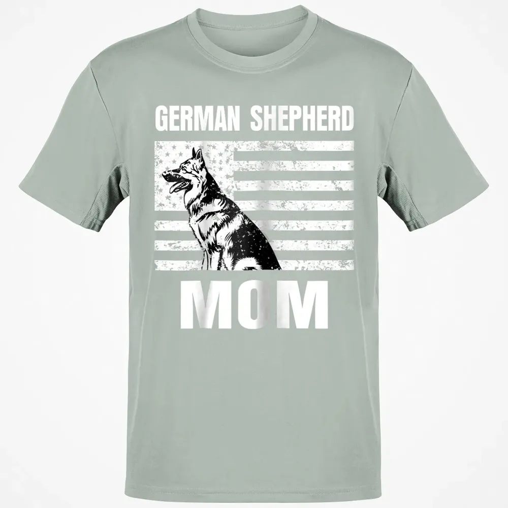 Womens Proud German Shepherd Mom GSD US Flag Classic Unisex T-Shirt - 3