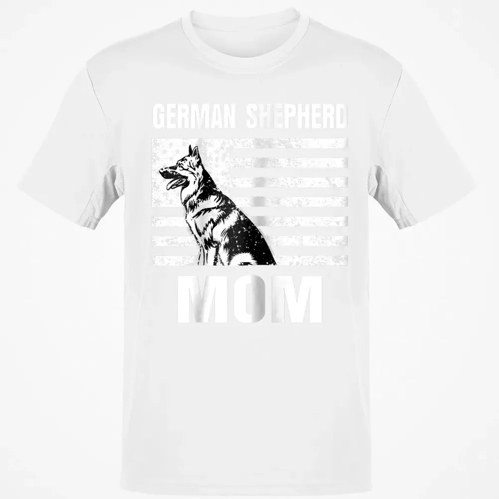 Womens Proud German Shepherd Mom GSD US Flag Classic Unisex T-Shirt - 13