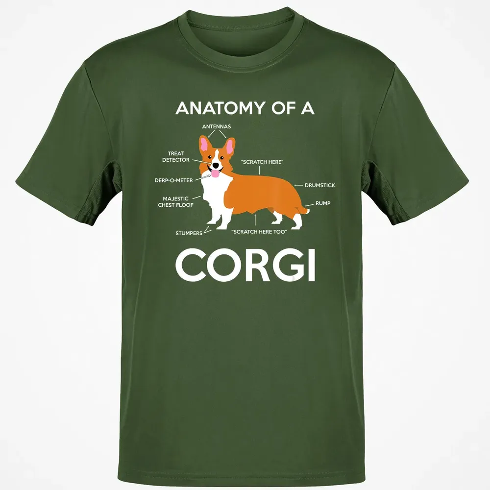 Anatomy Of A Corgi  Funny Corgis Dog Puppy  Gift Classic Unisex T-Shirt - 7
