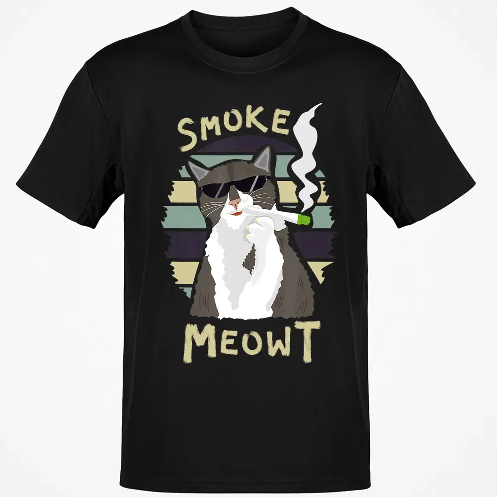 420 Cat Smoking Weed Kitten Cannabis  Gift Women Men Classic Unisex T-Shirt - 2
