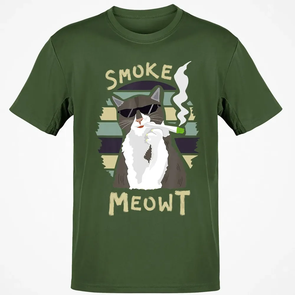 420 Cat Smoking Weed Kitten Cannabis  Gift Women Men Classic Unisex T-Shirt - 7