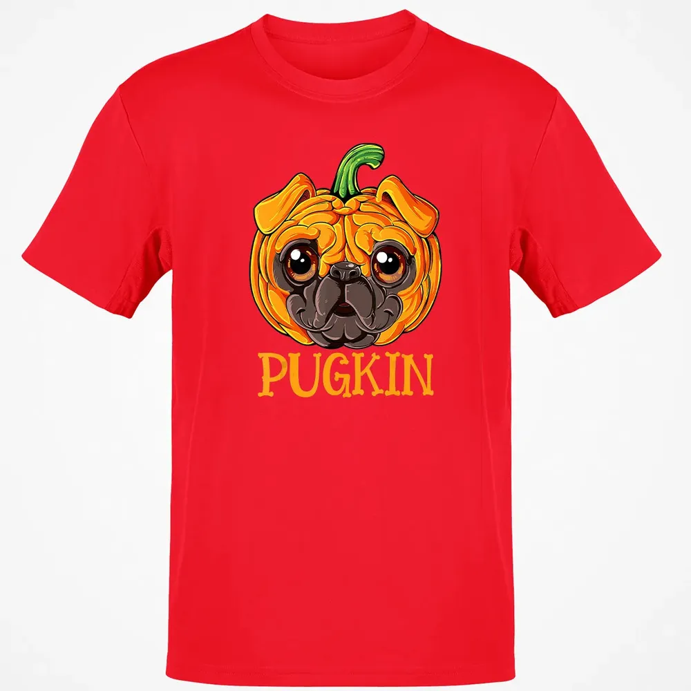 Pugkin Pug Pumpkin  Halloween Kids Boys Thanksgiving Classic Unisex T-Shirt - 11