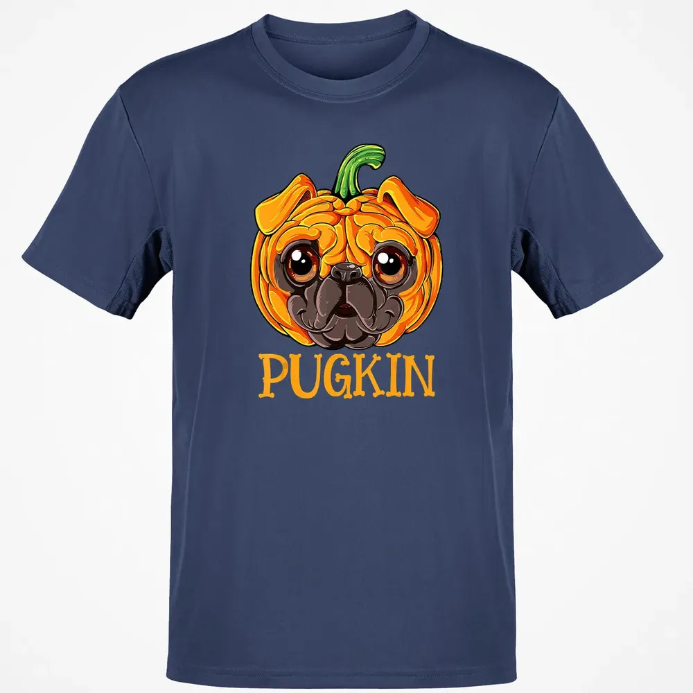 Pugkin Pug Pumpkin  Halloween Kids Boys Thanksgiving Classic Unisex T-Shirt - 8