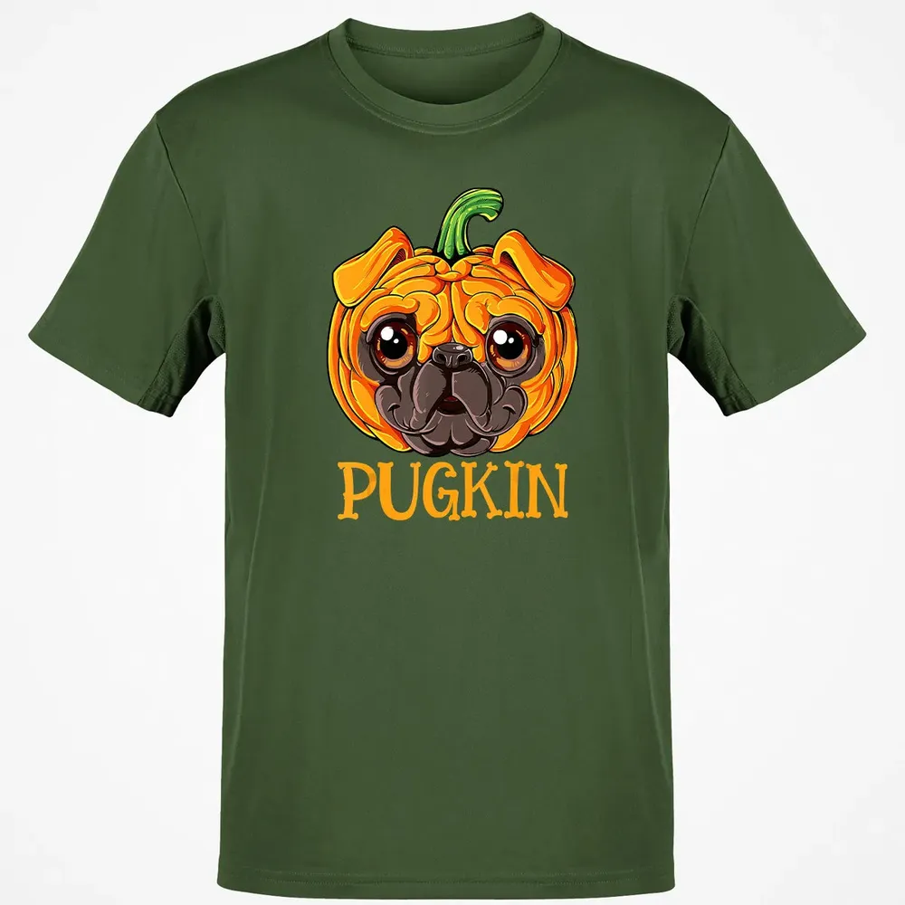 Pugkin Pug Pumpkin  Halloween Kids Boys Thanksgiving Classic Unisex T-Shirt - 7