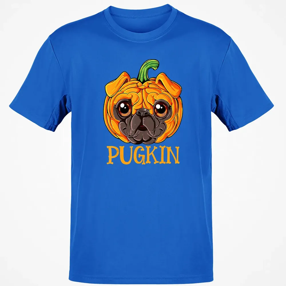 Pugkin Pug Pumpkin  Halloween Kids Boys Thanksgiving Classic Unisex T-Shirt - 12