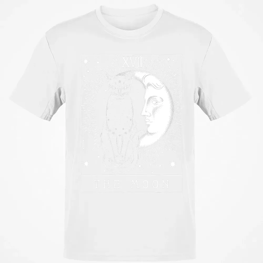 Tarot Card Crescent Moon And Cat Graphic Classic Unisex T-Shirt - 13