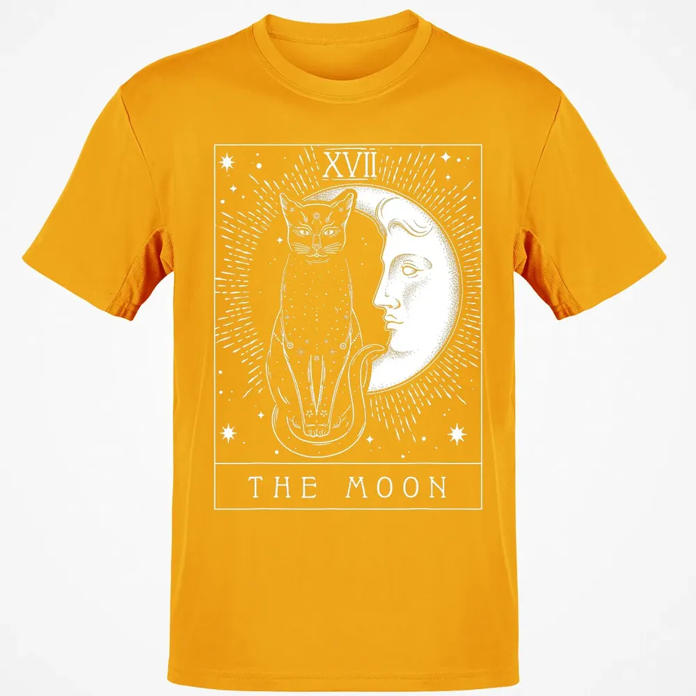 Tarot Card Crescent Moon And Cat Graphic Classic Unisex T-Shirt - 5