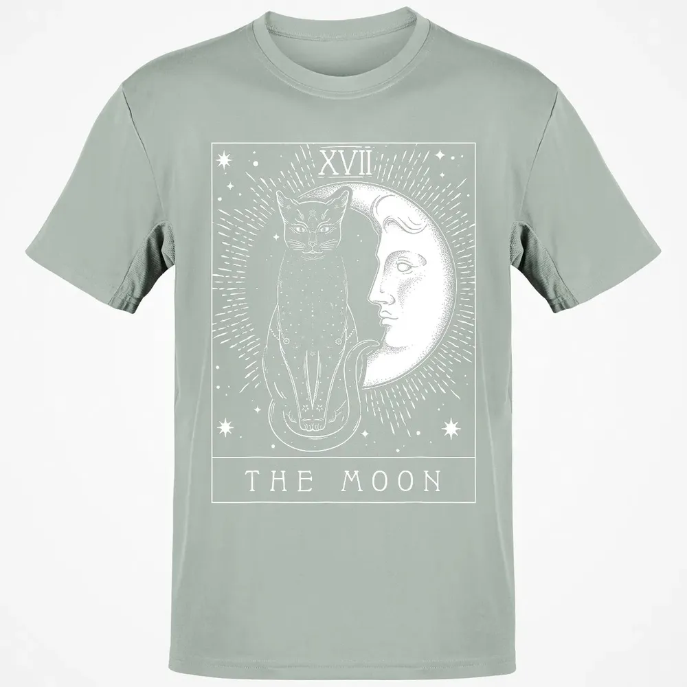Tarot Card Crescent Moon And Cat Graphic Classic Unisex T-Shirt - 3