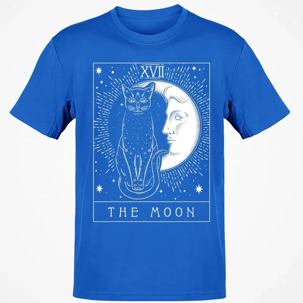 Tarot Card Crescent Moon And Cat Graphic Classic Unisex T-Shirt - 12