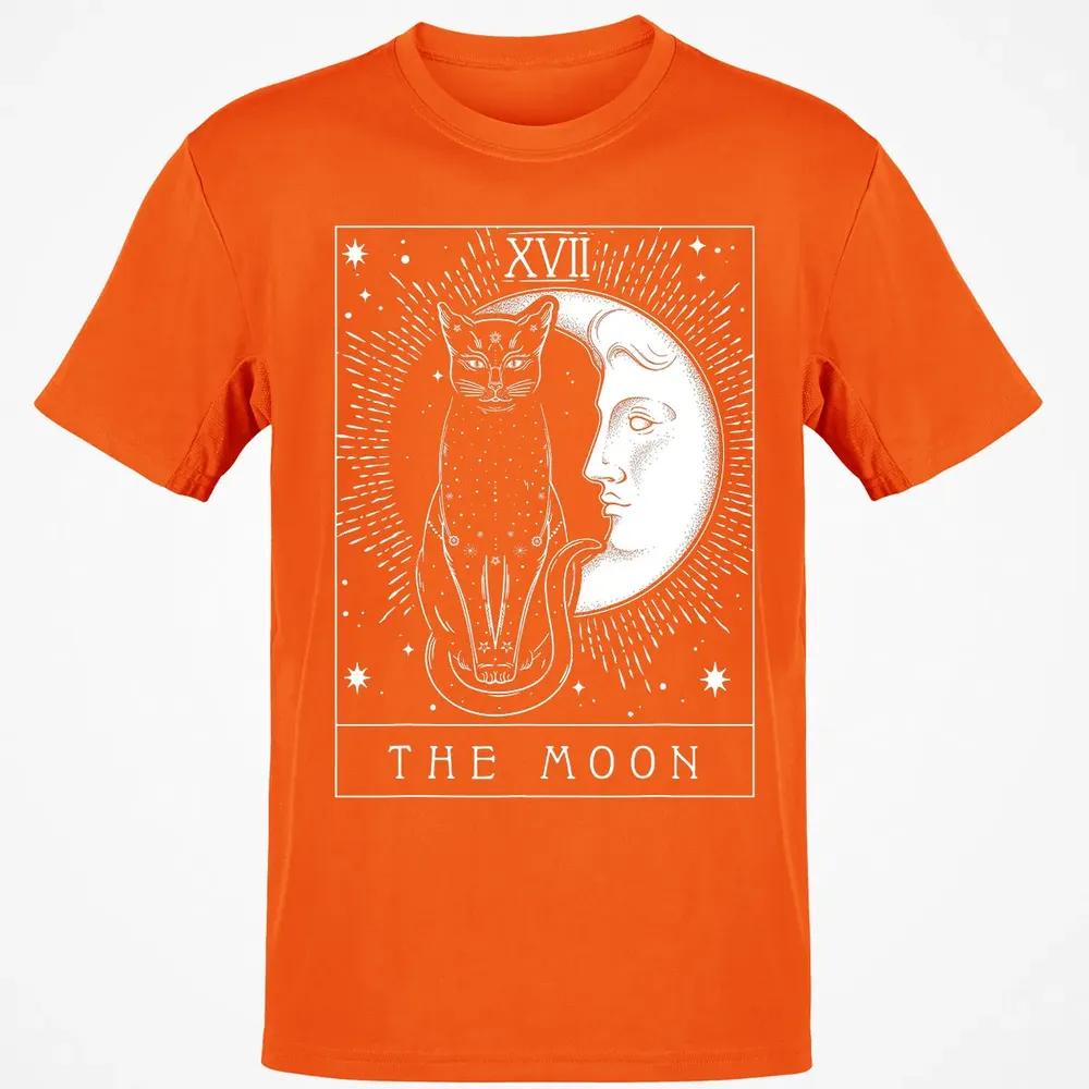 Tarot Card Crescent Moon And Cat Graphic Classic Unisex T-Shirt - 9
