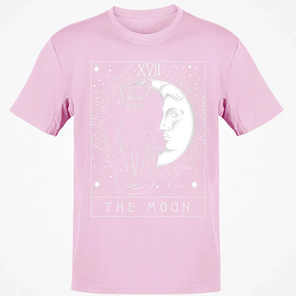 Tarot Card Crescent Moon And Cat Graphic Classic Unisex T-Shirt - 6