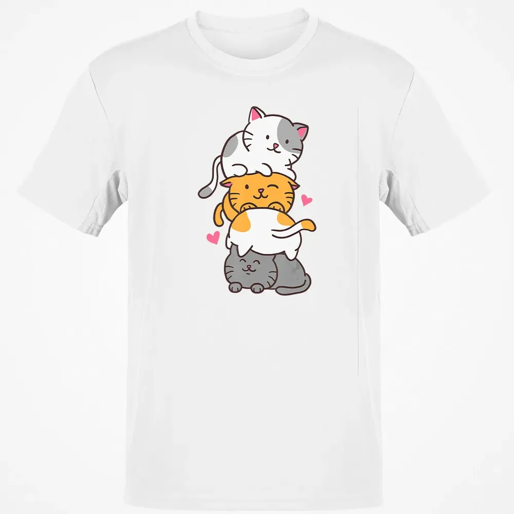 Cat Cats Meowtain Cute Kitty Pile Anime Kawaii Neko Gift Classic Unisex T-Shirt - 13