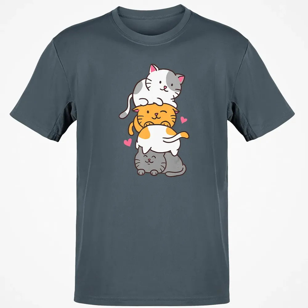 Cat Cats Meowtain Cute Kitty Pile Anime Kawaii Neko Gift Classic Unisex T-Shirt - 4